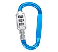 PATIKIL 3 Inch Combination Locks, 3 Digit Locking Combination Clip Combo D-Ring Lock for Suitcase Luggage Travel Baggage Backpack Cable Loop Helmet Chain Link, Blue