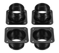 PATIKIL 3 Inch Duct Connector Flange, 4Pack Plastic Straight Pipe Flange Dryer Vent Connector for Air Heating Cooling Ventilation HVAC System, Black