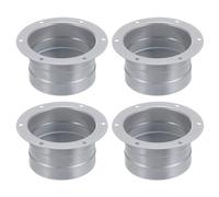 PATIKIL 3 Inch Duct Connector Flange, 4Pcs Metal Straight Pipe Exhaust Hose Flange for Heating Cooling Ventilation HVAC System
