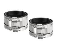 PATIKIL 3 Inch Flexible Pipe Coupling with Clamps, 2 Pcs 304 Stainless Steel No Hub Couplings Pipe Connector with Rubber Liner for PVC and Metal Pipes, Drain System