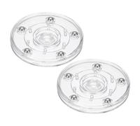 PATIKIL 3 Inch Heavy Rotating Swivel Stand, 2Pcs 360˚ Rotation Lazy Susan Turntable with Steel Ball Bearings for Model Base Rotating Plants TV Computers Monitors, Clear
