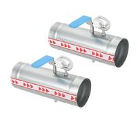 PATIKIL 3 Inch HVAC Duct Damper, 2 Pcs Manual Volume Backdraft Damper Metal Adjustment Airflow Ducting Control Valve for Air Ventilation System, Silver/Blue