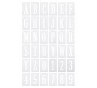 PATIKIL 3 Inch Letter Number Stencils, 36 Pack 2.4" Width Reusable Plastic Alphabet Numbers Templates Set with Ring for Painting, White