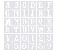 PATIKIL 3 Inch Letter Number Stencils, 36 Pack 4" Width Reusable Plastic Alphabet Numbers Templates Set for Painting Shadow, White