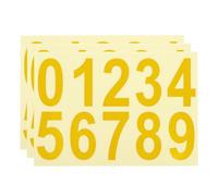 PATIKIL 3 Inch Mailbox Numbers for Outside, 3Pcs Self Adhesive Reflective Mailbox Number Sticker Die Cut Decal Number with Sticky Tab for Apartment House, Gold Tone
