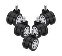 PATIKIL 3 Inch Office Chair Wheel Replacement, 5 Pack Desk Chair Wheels with 7/16" x 7/8" Quite Rolling Caster Wheels 154 Lbs Per Wheel for Wood Floors Carpet, White