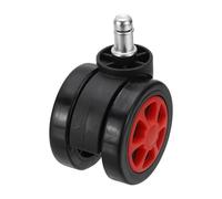 PATIKIL 3 Inch Office Chair Wheel Replacement, Desk Chair Wheels with 7/16" x 7/8" Quite Rolling Caster Wheels 154 Lbs Per Wheel for Wood Floors Carpet, Red