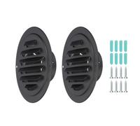 PATIKIL 3 Inch Round Air Vents, 2 Pcs Outlet Vents Cover Bulk Cover 304 Stainless Steel Louver Grille Cover Ducting Air Ventilation Wall Vent Cover for Ceiling Mount Bathroom Vent, Black
