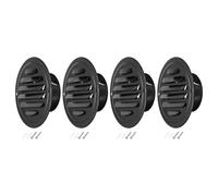 PATIKIL 3 Inch Round Soffit Vent, 4 Pack Stainless Steel Wall Vent Grille Cover Exterior Exhaust Louvered Vent with Built-in Mesh for Kitchen Bathroom Garage, Black