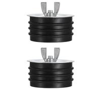 PATIKIL 3 Inch Sewer Cleanout Cap, 2 Pcs Steel Mechanical Test Plug Expansion Pipe Plug Sewer Cleanout Cover Durable Sewer Pipe Plug Fit for Most Pipes Sink Pools, Black