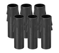 PATIKIL 3 Inch Tall Candle Covers Sleeves, 6Pcs Plastic E12 Chandelier Socket Sleeves Drip Candle Socket Covers Bulb Light Base Holder for Crystal Candle Lamps, Black