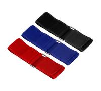 PATIKIL 3 Legged Race Bands, 3 Pack Nylon Elastic Tie for Outdoor Birthday Party Field Day Carnival Relay Game (Blue, Black, Red)