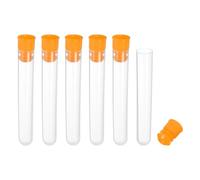PATIKIL 3" Length Plastic Sewing Needle Storage Holder, 6 Pcs Portable Matte Embroidery Needle Pin Toothpick Storage Tubes Case for Craft Knitting, Orange