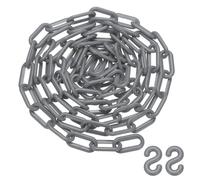 PATIKIL 3 m Plastic Chain Link, Safety Barrier Chain 2.5 x 5cm Buckle Lightweight Waterproof Crowd Control Queue Line Concerts Parking DIY Craft Fence Gate, Silver Tone
