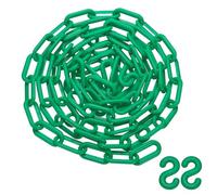 PATIKIL 3 m Plastic Chain Link, Safety Barrier Chain 2.5 x 5cm Buckle Lightweight Waterproof Crowd Control Queue Line Concerts Parking DIY Craft Fence Gate, Dark Green