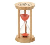 PATIKIL 3 Minutes Sand Timer, 1 Pcs Wooden Sand Watch High Glass Sandglass Timer for Living Room Home Office Restaurant Decoration, Red
