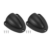 PATIKIL 3" Nylon Marine Wire Cable Vent Cover, 2 Pcs Plastic Clam-shell Vent Cap with Installation Screws for Boat Yacht, Black