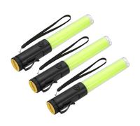 PATIKIL 3 Pack 11 Inch Signal Traffic Wand, Air Traffic Control Wand LED Flashlight with 3 Flashing Modes Side Clip Wrist Strap Lanyard for Parking Directing Guides, Yellow