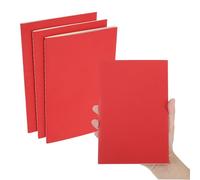 PATIKIL 3 Pack A5 Notebook, A5 Journal Mini Notebook Pocket Kraft Memo Notepads Wide Ruled Lined Sketchbook Small 8.3x5.5 Inch 30 Sheets for Men Women Office Supplies Travelers,Red