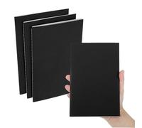 PATIKIL 3 Pack A5 Notebook, A5 Journal Mini Notebook Pocket Unlined Memo Notepads no Lines Sketchbook Small 8.3x5.5 Inch 30 Sheets for Men Women Office Supplies Travelers,Black
