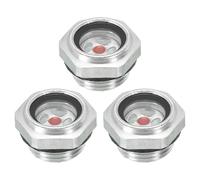 PATIKIL 3 Pack Air Compressor Oil Sight Glass, G 1/2" Male Thread Aluminum Alloy Oil Liquid Level Gauge Pack Air Compressor Parts with O-Ring