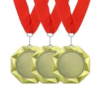 PATIKIL 3 Pack Award Medals, 1st Prize Medals Winner Award with Red Neck Ribbon for Competitions Sport Games Spelling Bees, 3 Inch Wide, Gold