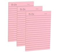 PATIKIL 3 Pack to Do List Notepads, 4x6 Daily to Do List Notepads Things Sticky Notes Checklist Memo Planner Message Pads 50 Sheets per Pad for Work Office, Pink