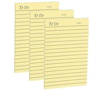 PATIKIL 3 Pack to Do List Notepads, 4x6 Daily to Do List Notepads Things Sticky Notes Checklist Memo Planner Message Pads 50 Sheets per Pad for Work Office, Light Yellow