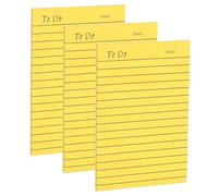 PATIKIL 3 Pack to Do List Notepads, 4x6 Daily to Do List Notepads Things Sticky Notes Checklist Memo Planner Message Pads 50 Sheets per Pad for Work Office, Yellow