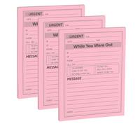 PATIKIL 3 Pack While You were Out Message Pad, 4.25 x 5.5 Sticky Notes Notepads 50 Sheets Per Pad Memo Phone Message Pads for Office, Pink