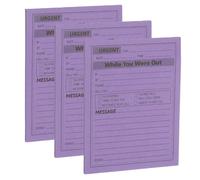 PATIKIL 3 Pack While You were Out Message Pad, 4.25 x 5.5 Sticky Notes Notepads 50 Sheets Per Pad Memo Phone Message Pads for Office, Purple