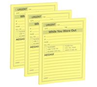 PATIKIL 3 Pack While You were Out Message Pad, 4.25 x 5.5 Sticky Notes Notepads 50 Sheets Per Pad Memo Phone Message Pads for Office, Yellow