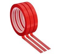 PATIKIL 3 Pack Whiteboard Tape, 11mm 7/16" Width Art Tape Dry Erase Board Pinstripe Thin Tape for Graphic Chart Grid Drafting Electrical Marking, Red