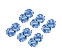 PATIKIL 3 Pairs Silk Knot Cufflinks, Elastic Fabric Shirt Cufflinks, Twist Knot Dress Accessories Cuff Link for Men, Women, Business, Gift, Wedding, Lake Blue-White-Bean Green