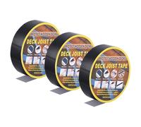 PATIKIL 3 Pcs 1-9/16"x15' Butyl Joist Tape for Decking Self-Adhesive Flashing Tape, Black