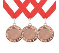 PATIKIL 3 Pcs Award Medals, 3rd Place Winner Medals with Red Neck Ribbon Prize Medals for Competitions Sports Meeting Spelling Bees, 3 Inch Wide, Bronze