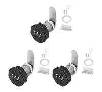 PATIKIL 3 PCS Combination Cabinet Cam Lock, 3-Digit Keyless Metal Locks with 25/32Inch Cylinder for Cabinet Drawer Doors Deposit Box Filing Mailbox, Black