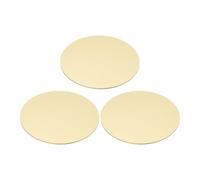 PATIKIL 3 Pcs Metal Stamping Blanks, 80mm Round Stamping Name Tags Blanks Metal Plate Disc Sheet Circle for Laser Engraving Stamping Dog Tags Keychain Making, 1.0mm Thick, Brass Tone