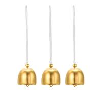 PATIKIL 3 Pcs Wind Chime, Hanging Bells Temple Bells Retro Outdoor Hanging Metal Chinese Wind Chime Round for Outside Garden Camping, Gold White