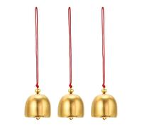 PATIKIL 3 Pcs Wind Chime, Hanging Bells Temple Bells Retro Outdoor Hanging Metal Chinese Wind Chime Round for Outside Garden Camping, Gold Red