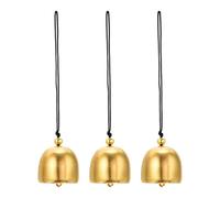 PATIKIL 3 Pcs Wind Chime, Hanging Bells Temple Bells Retro Outdoor Hanging Metal Chinese Wind Chime Round for Outside Garden Camping, Gold Black