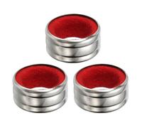 PATIKIL 3 Pcs Wine Bottle Collars, Stainless Steel & Velvet Felt Bottle Drip Ring Anti-Overflow Wine Drip Catcher Accessories for Kitchen Bar Party Beverage, Red (Flannel)