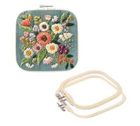 PATIKIL 3 Pieces 3 Sizes Square Embroidery Hoops, Adjustable Bamboo Cross Stitch Hoops Ring Embroidery Frame Punch Needle Hoop for Sewing, Needlework, DIY Sewing Craft Decoration
