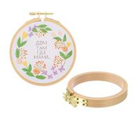 PATIKIL 3 Pieces 5 Inch Beech Wood Embroidery Hoops, Circle Cross Stitch Hoop Frames Embroidery Hoop Ring with Adjustment Brass Screw for Sewing, Needlework, DIY Craft Decoration