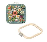 PATIKIL 3 Pieces 7.9" x 7.9" Square Embroidery Hoops, Adjustable Bamboo Cross Stitch Hoops Ring Embroidery Frame Punch Needle Hoop for Sewing, Needlework, DIY Sewing Craft Decoration