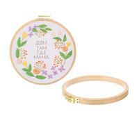 PATIKIL 3 Pieces 8 Inch Beech Wood Embroidery Hoops, Circle Cross Stitch Hoop Frames Embroidery Hoop Ring with Adjustment Brass Screw for Sewing, Needlework, DIY Craft Decoration