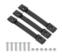 PATIKIL 3 Pieces 8 Inches Speaker Cabinet Strap Handles, Handle Pull Metal Caps Buckle Grasp Strap Hardware for Speaker Flight Case, Black