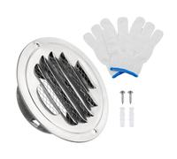 PATIKIL 3" Round Soffit Air Vents, Stainless Steel Louver Grille Vent Cover Screen Mesh Air Outlet for Kitchen Bathroom Wall Ceiling Floor Ventilation