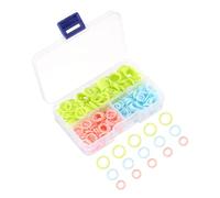 PATIKIL 3 Sizes Knitting Stitch Markers Rings Set, 380 Pieces Closed Ring Knit Notions Crochet Marker Plastic Rings with Box for DIY Craft Blue/Green/Red
