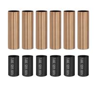 PATIKIL 3" Tall Candle Covers Sleeves, 6Pcs Metal E12 Chandelier Socket Sleeves with Insulation Heat Shrinkable Flame Retardant Tube Bulb Light Base Holder for Lamps, Red Bronze